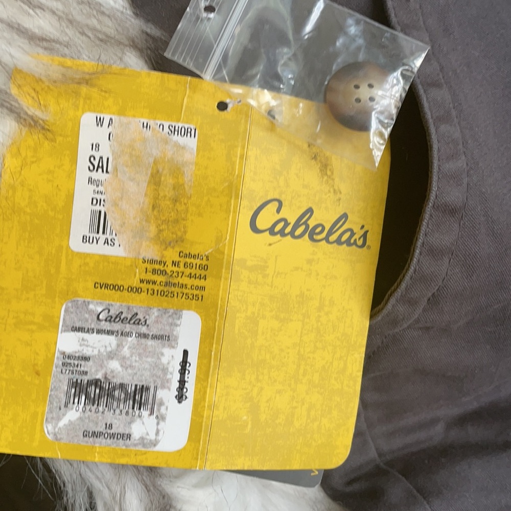 Cabela’s Gunpowder color Chino shorts SZ-18 NEW - Picture 2 of 8